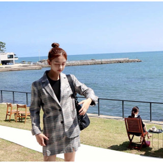 suit set blazer ชุดเสื้อสูท+กระโปรง made in korea used once