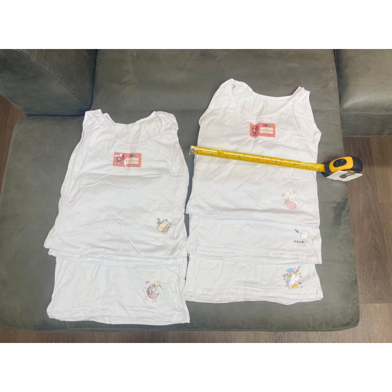 เสื้อกล้ามเด็ก 5/10 ตัว Girl สีขาว อก 28-35” นิ้ว ยาว 15” นิ้ว
