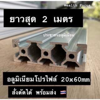 ยาวสุด 2 เมตร อลูมิเนียมโปรไฟล์ 20x60mm T-slot