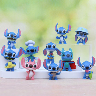 Stitch สติช โมเดลสติช ชุด 10ตัว ขนาด 5.5cm PVC