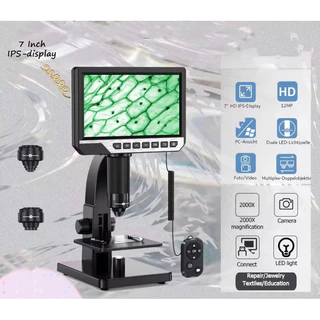 ใหม่ล่าสุด HD 7นิ้ว2000Xกล้องจุลทรรศน์ดิจิตอลสำหรับDIY 500X 1000X USB อุตสาหกรรมกล้องจุลทรรศน์ต่อเนื่องขยายแว่นขยาย