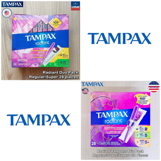 Tampax® Radiant Tampons Multipack 28 pieces ผ้าอนามัยแบบสอด 28 ชิ้น เหมาะกับวันมาปกติ-มามาก มามากเป็นพิเศษ