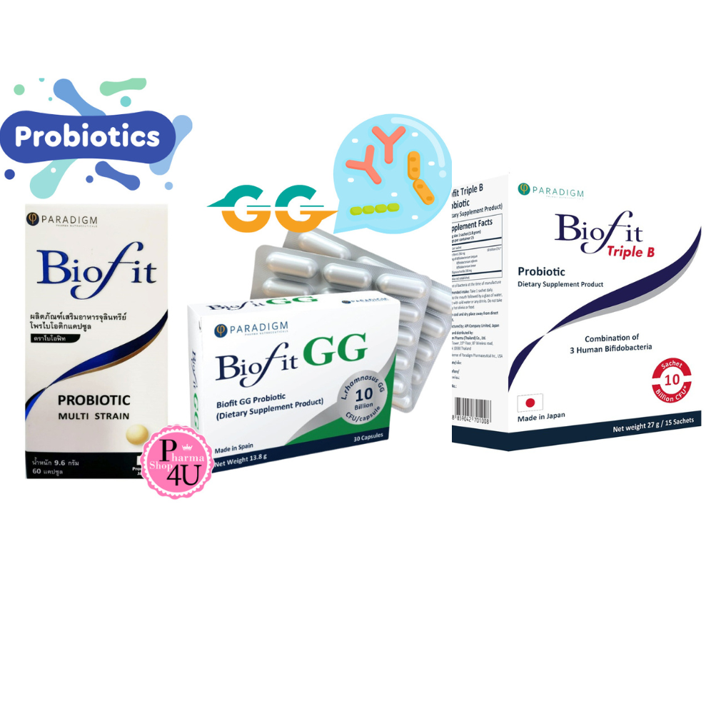 PARADIGM Biofit Probiotic 60cap JAPAN ( พาราไดม์ จุลินทรีย์ โพรไบโอติก ไบโอฟิท 60 cap เม็ด ) Biofit GG/TRIPLE-B