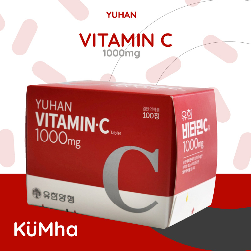 Yuhan Vitamin C 1000mg วิตามินซีพี่จุน เม็ด 1000 มิลลิกรัม 1 กล่อง 100 เม็ด