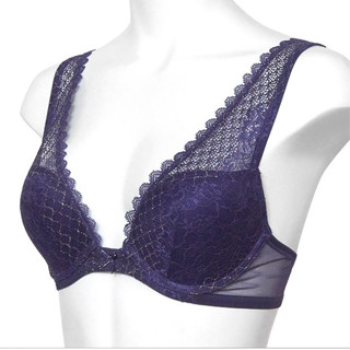 Annebra บราเสริมทรง ตะขอหลัง คอวี มีโครง เสริมฟองน้ำ Push up Mold bra Bloom Up รุ่น AB1-566