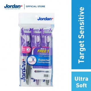 Jordan จอร์แดน แปรงสีฟันTarget Sensitive แพ็ค 3 ชิ้น คละสี (9555019001667)