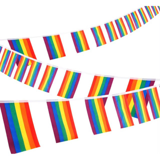 ธงราว pride month ธงสีรุ้ง ลูกโป่งสีรุ้ง rainbow flag LGBTQAI