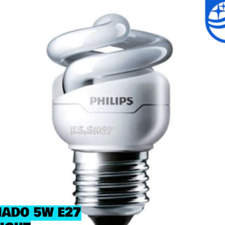 PHILIP หลอดประหยัดไฟ TORNADO 5W E27 DAYLIGHT(แสงขาว),PHILIPS TND 20W E27 WW(วอมไวท์)
