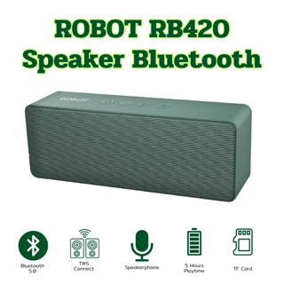 ROBOT RB420 ลำโพงบลูทูธ Speaker Bluetooth ลำโพง บลูทูธ 5.0 แบบพกพา สเตอริโอและเบส