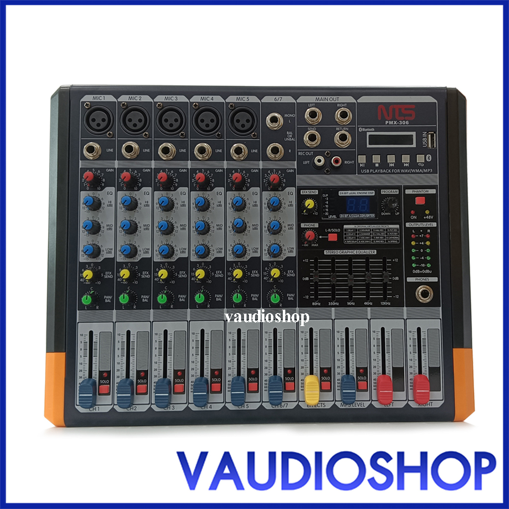 NTS PMX-306 (Effect,USB,Bluetooth) Power Mixer เพาเวอร์มิกเซอร์ พาวเวอร์ แอมป์ เครื่องขยายเสียง เอ็นทีเอส PMX306 USB