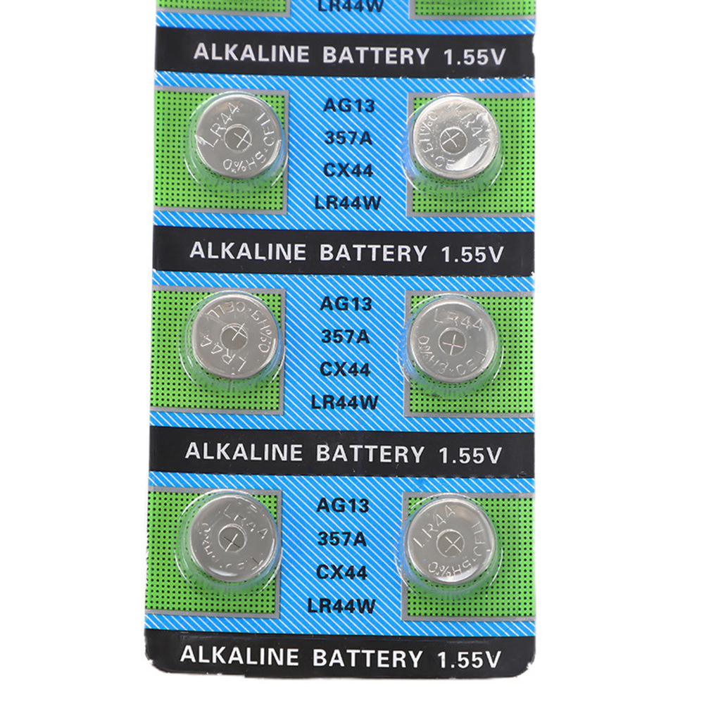 ถ่านกระดุม AG13/ LR44w/ 357A/ CX44  ถ่านใส่เทียน/ใส่นาฬิกา​/เครื่องคิดเลข ถ่านอัลคาไลน์ แบตเตอรี่