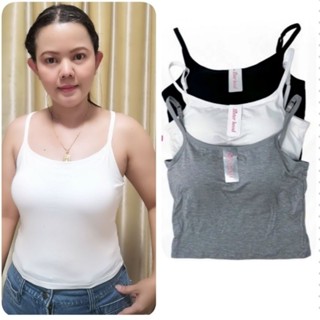 เสื้อซับในสายเดี่ยวแบบมีบราในตัวสายเสื้อปรับได้(SizeXL)อก30"-36"ผ้าcontonผสมผ้าเรย่อนใส่สบายเนื้อผ้ายืดหยุ่นดี