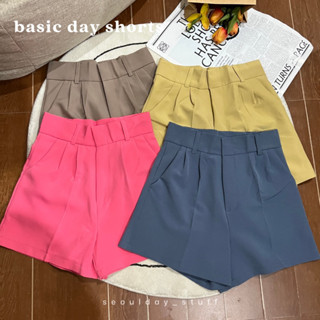 รวมสีใหม่ seoulday_stuff◆(BDS033) Basic Day Shorts ไซส์ XS-4XL กางเกงขาสั้นผ้าเคนนี่ เอวสูง ทรงสวย งานฮิตค่า เนื้อผ้าดี