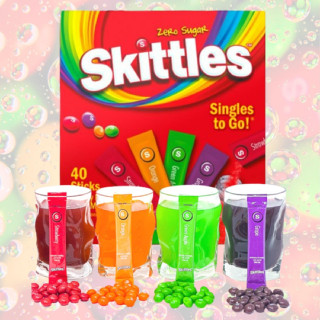 Skittles Variety Pack Powdered Drink Mix - Sugar &amp; Caffeine Free Sachets ลูกอมอเมริกันเปรี้ยว