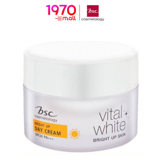 BSC VITAL WHITE BRIGHT UP DAY CREAM SPF20 PA+++ 30g.  ครีมบำรุงผิวหน้า ปรับผิวกระจ่างใส เติมความชุ่มชื่น