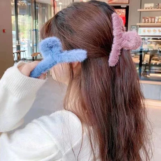 GTRmallshop FJZM09(ร้านไทย)กิ๊บติดผม ขนยาว ขนาดใหญ่สไตล์เกาหลีใต้ (เครื่องประดับผู้หญิง)