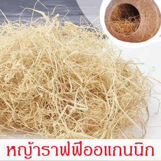 หญ้าราฟฟี่ส หญ้าราฟฟี่ออแกนนิก สำหรับรังนกกระสอบทราย รังไฟเบอร์ รังนกกรงนก รังนกขมิ้น 30 กรัม