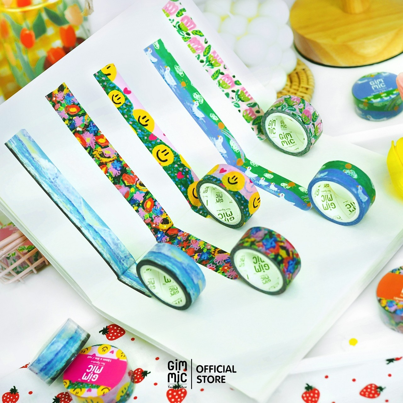 🌈✨Gimmic Washi Tape ☀️🌷 เทปวาชิ ธีม Brush 🎨🖌️ ลายเส้นหนุบหนับ mood & tone ก็คือดีย์มากกกก~ 😊💐
