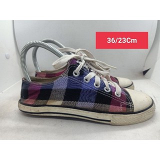 Size 36 ยาว 23 รองเท้ามือสอง เด็กเล็ก เด็กโต ผู้หญิงเท้าเล็ก  ผ้าใบ  แฟชั่น ลำลอง เที่ยว