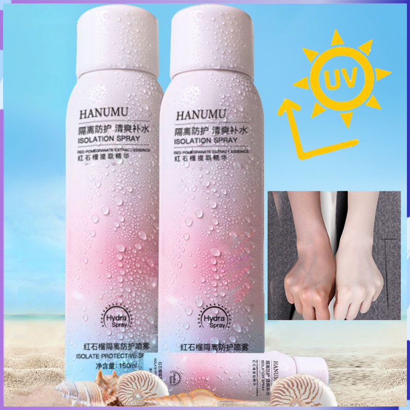 ขายร้อนราคาต่ำ สเปรย์กันแดด SPF 50 PA+++ 150ML สเปรย์กันแดดหน้า ไวท์เทนนิ่ง สเปรย์ปรับผิวขาว Sunscreen spray