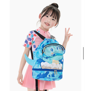 Cartoon swimming bag กระเป๋าผ้าเปียกใส่ชุดว่ายน้ำ (ทรงมีก้นเก็บรองเท้า) Lookmaebaby