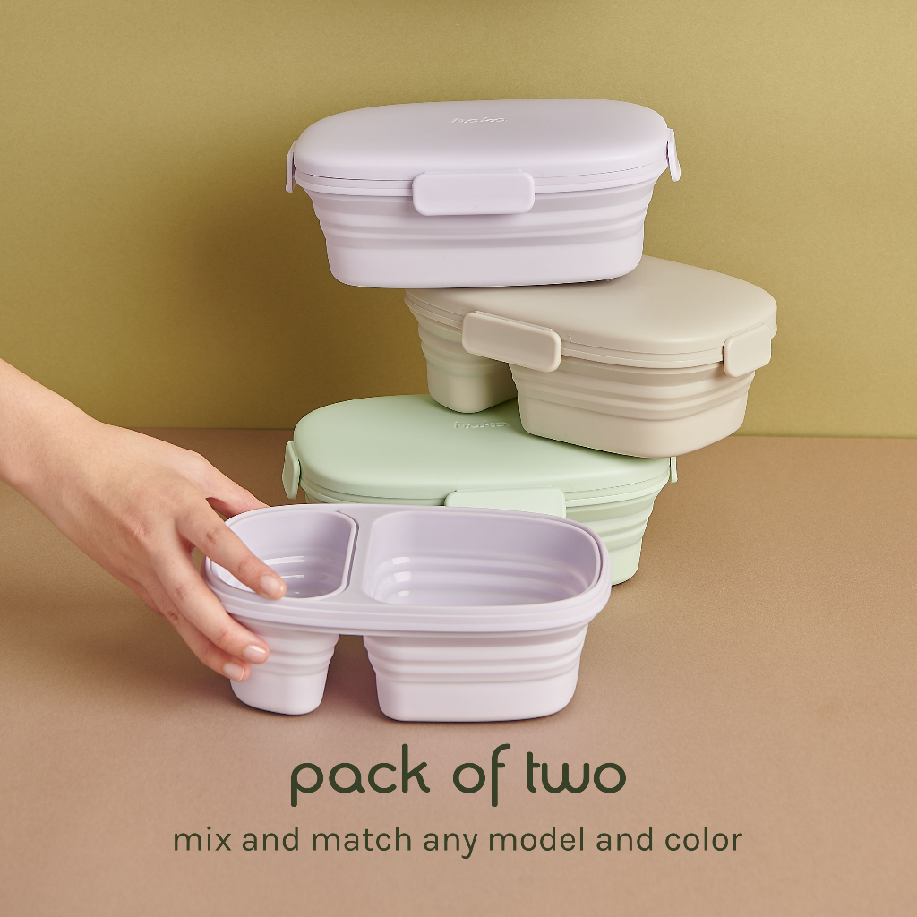 hako collapsible bowl duo pack ฮาโกะชุดกล่องข้าวพับได้ 2กล่อง