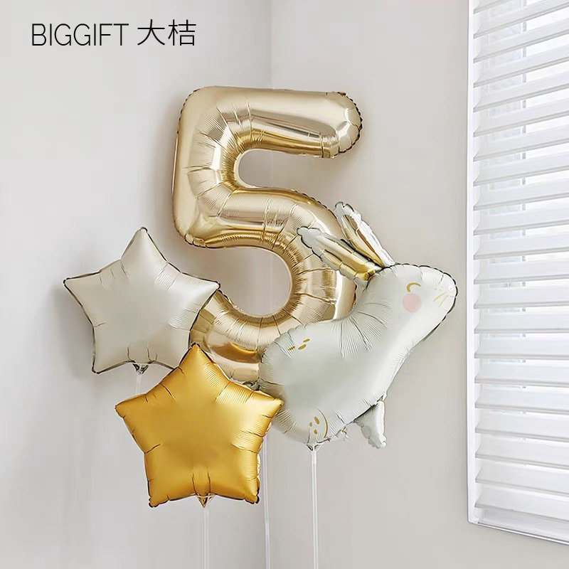 ลูกโป่งตัวเลข สีทองอ่อน ขนาด 40 นิ้ว มีแพ็คเกจ พร้อมส่ง - รูปที่ 5