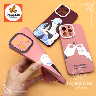 Samsung A03 A04 A13 A23 A53 A54 A73 S23Ultra เคสมือถือนิ่ม TPU กันเลนส์กล้องนูนลายการ์ตูนคู่ ลายเท่ น่ารัก