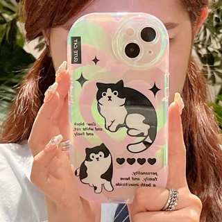 🎁ส่งของขวัญ🎁เคสไอโฟน สำหรับ 11 13 for iPhone Case 14 12 Pro Max น่ารัก การ์ตูน ตลก แมวแมว กันกระแทก ปกป้อง เคสโทรศัพท์