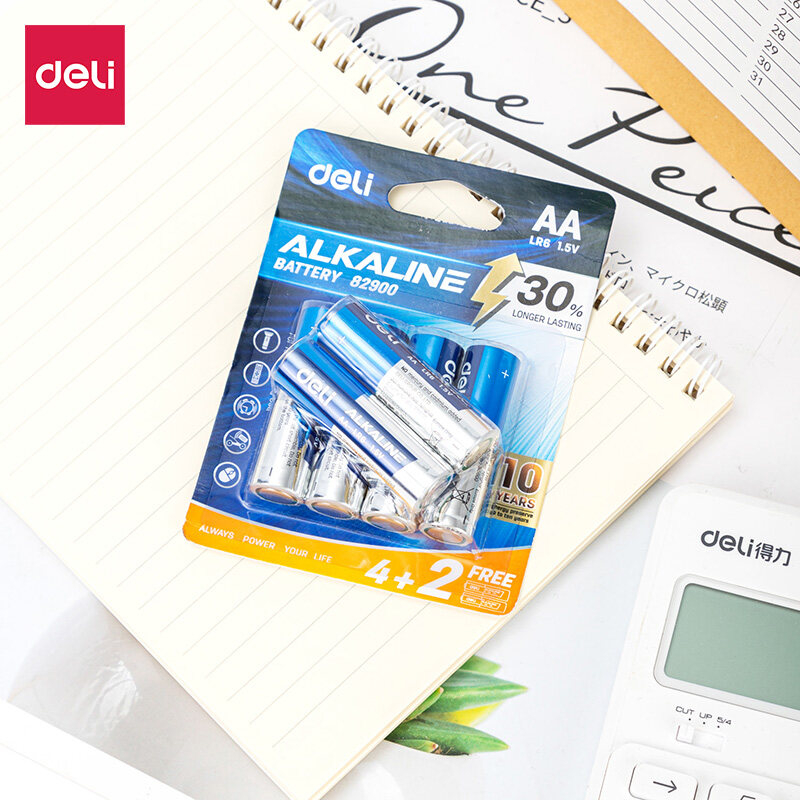 Deli ถ่านอัลคาไลน์ ถ่านขนาดความจุสูง AA LR6 / AAA LR03 ถ่าน 1.5V ใหม่ ของแท้ ถ่านไฟฉายอัลคาไลน์ Alkaline Battery