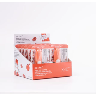 (แพ็ค 3 ชิ้น) pastel pocket inhaler orange oil ยาดมชนิดพกพา กลิ่นน้ำมันผิวส้ม