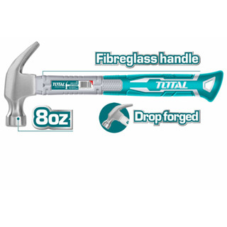 TOTAL ฆ้อนหงอนด้ามไฟเบอร์ 8 0z/220g. รุ่น THTS7308 ค้อนหงอน