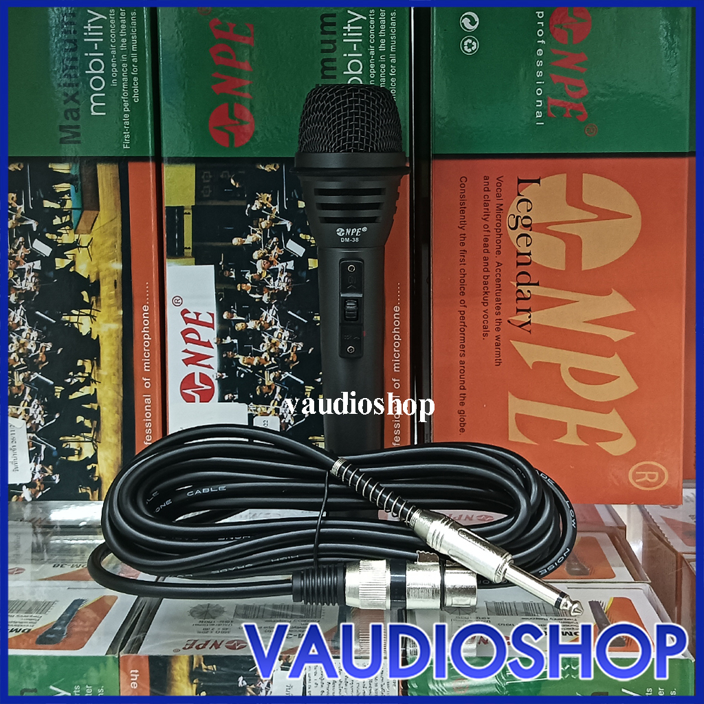 ไมโครโฟน NPE DM-38 พร้อมสายยาว 4.5 เมตร ไมค์ปราศรัย ไมค์เทศน์ ไมค์ดูดเสียงดี ไมค์ NPE DM38 ไมค์สาย ไ
