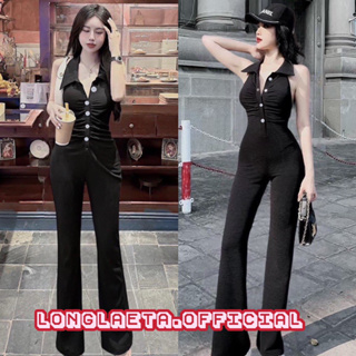 𝐆 𝐨 𝐨 𝐝 𝐥 𝐮 𝐜 𝐤 𝐬 𝐡 𝐨 𝐩 Jumpsuit จั้มสูทขายาว  จั๊มสูททรงเปิดหลัง ผ้ายืด ติดกระดุมหน้า กางเกงทรงขาม้านิดๆ ใส่แล้วดูสูง