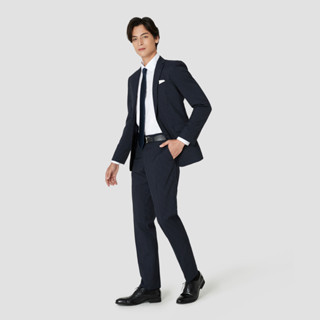 SUIT SELECT Pinstripe Suit (Navy)