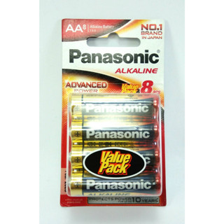 Panasonic Alkaline AA  แพ็ค 8 ก้อน จำนวน 6 แพ็ค (48 ก้อน)