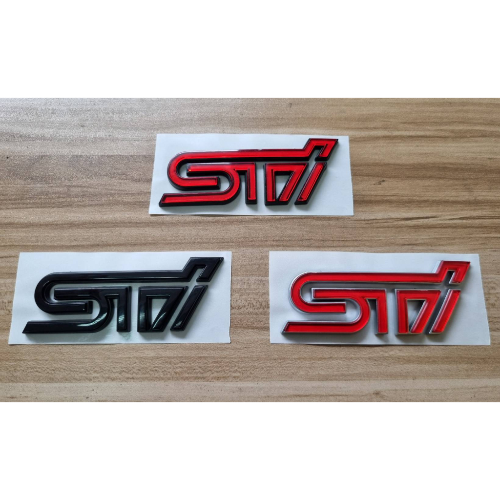 โลโก้ เอสทีไอ แต่ง ซูบารุ 3 สี ติดด้านหลัง STI SUBARU badge emblem logo for XV Forester Impreza WRX Legacy Levorg