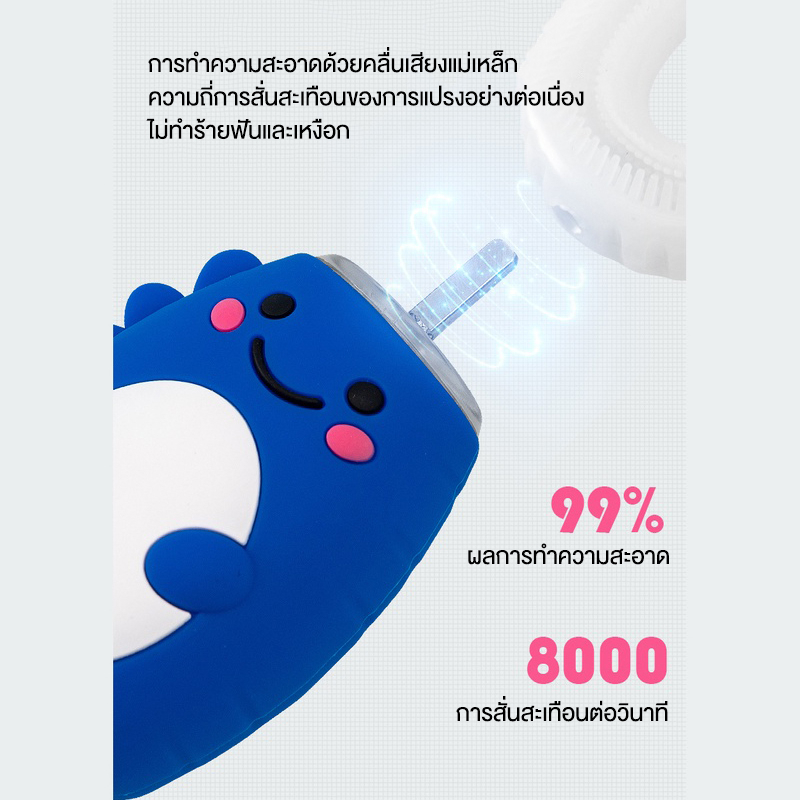 ชุดแปรงสีฟันไฟฟ้า 3D สำหรับเด็ก 2-12 ปี - รูปที่ 2