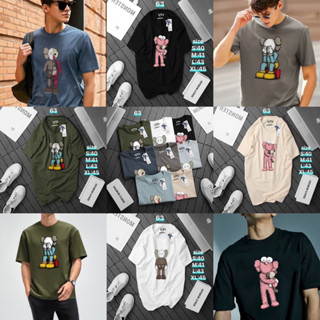 เสื้อยืดแขนสั้นพิมพ์ลายหมี KAWS x Uniqlo งานป้าย ผ้าcotton