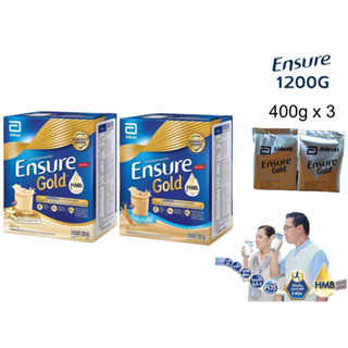 ขนาด 400gx3 สูตร HMB Ensure Gold เอนชัวร์ โกลด์ กลิ่นธัญพืช Ensure Gold Wheat Sachet