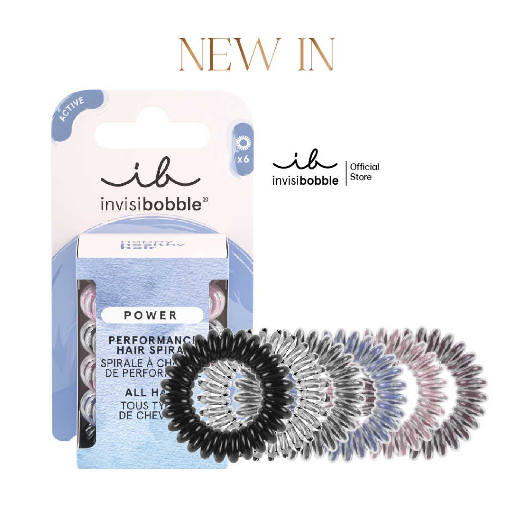 invisibobble ยางรัดผม ผมหนา ผมไม่เป็นรอย รุ่น Power Be Visible (1 กล่องบรรจุ 6 ชิ้น)
