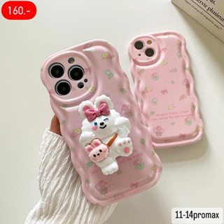 เคสไอโฟน ดอกไม้ชมพู + ไอริงกระต่าย
