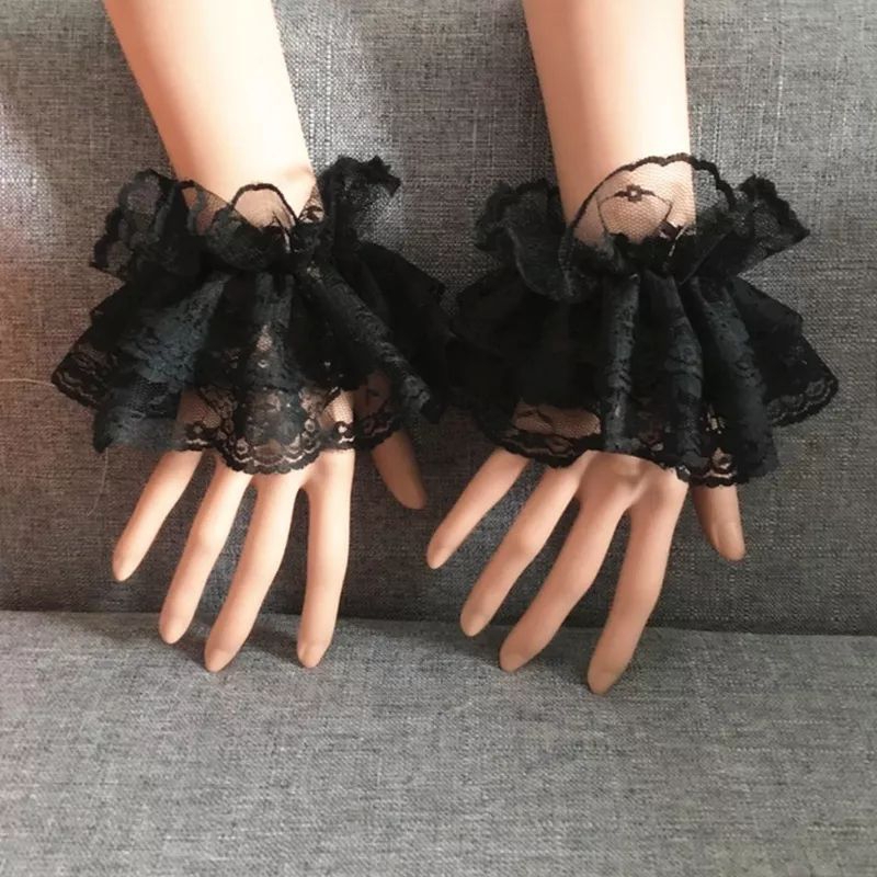 🧤ถุงมือผ้าลูกไม้แบบรัดข้อมือสไตล์โลลิต้าสวยแสนหวาน