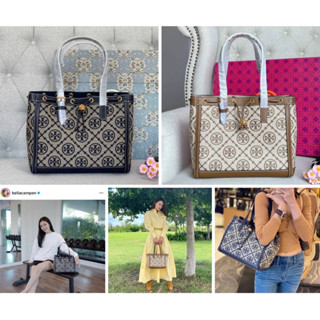 🍀🍀(11.5นิ้ว) Tory burch T Monogram Jacquard Small Tote Bag 81803 🍀🍀