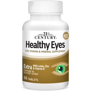 Healthy Eyes Extra With Lutein, Zinc &amp; Vitamin By 21st Century (36เม็ด) บำรุงสายตา