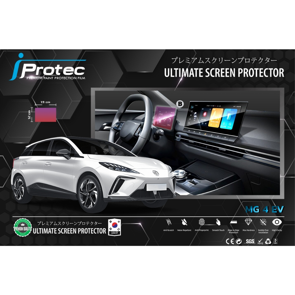 iProtec ฟิล์มใสกันรอยหน้าจอรถยนต์ MG4EV 2022 กันรอยภายในหน้าจอตรงรุ่น ฟิล์มสูญญากาศ ปกป้องรอยขีดข่วน