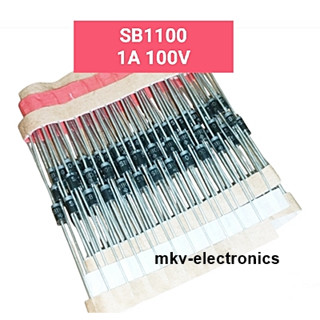 (10ตัว) SB1100 ,1A 100V  Schottky Diode ใช้แทน SRT14 SB170 SB180 SB190 ได้ ตัวถังDO-41 รหัสสินค้า M00228