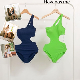 Havanas me bodysuit for swim ชุดว่ายน้ำวันพีช เบี่ยงไหล่ วันพีชสีสดใส