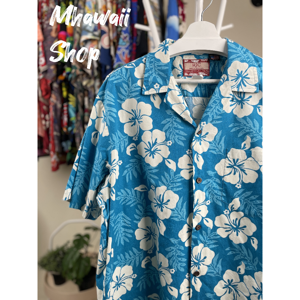 เสื้อฮาวายมือสอง-Hawaii Shirt แบรนด์ RJC รอบอก 51นิ้ว