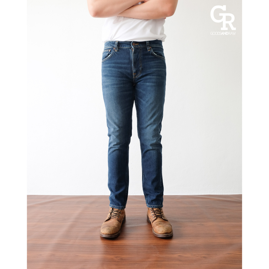 ฟรี! ถุงผ้า300฿ Lean Dean Deep Ocean แบรนด์ Nudie Jeans แท้ 100% by Goods & Raw